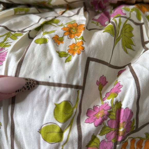 VTG 60’s Mode O’Day Orange Belted Waist Floral Dress USA Cottagecore Boho - Picture 11 of 12